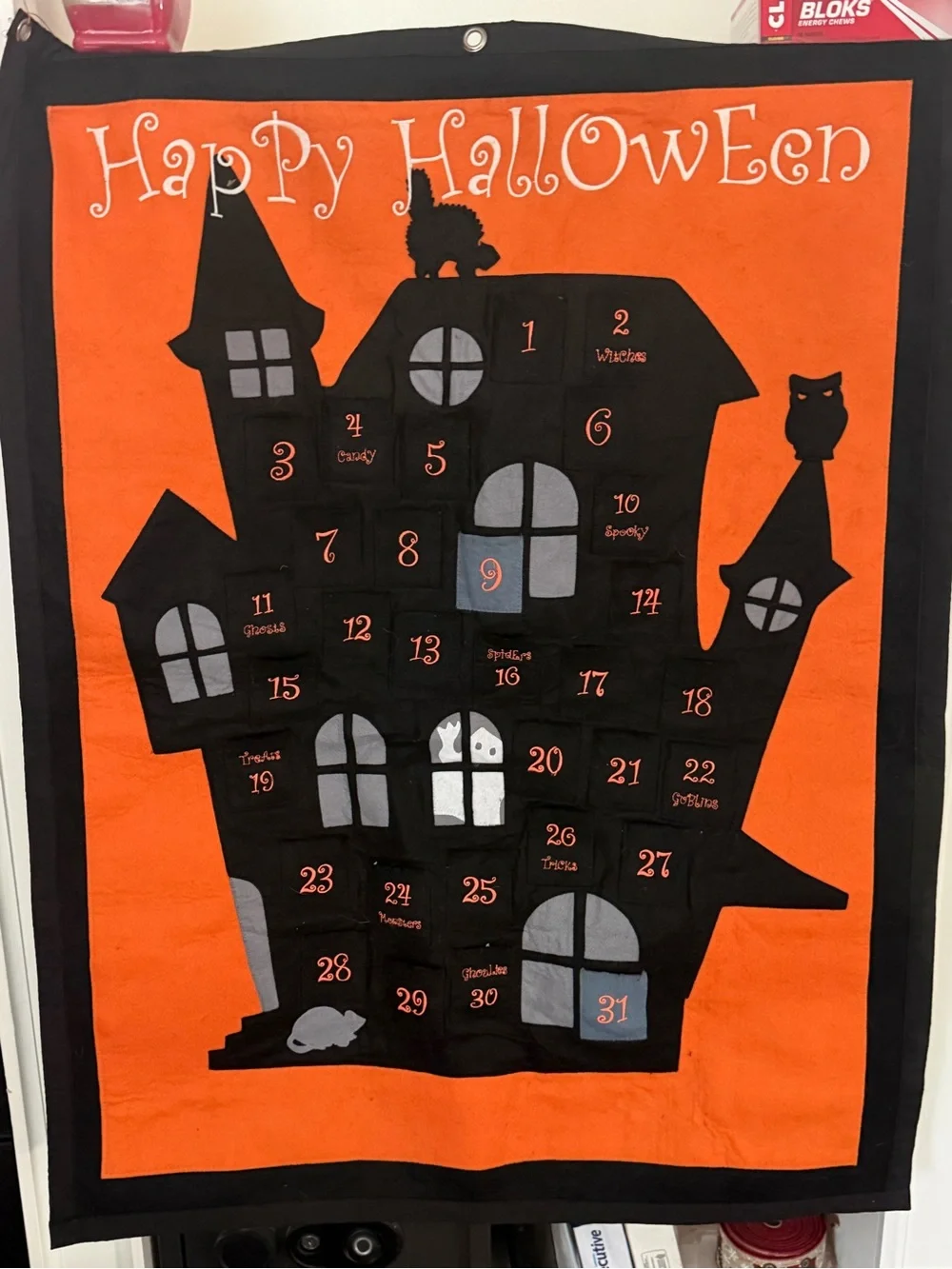 Pottery Barn Kids Halloween Haunted House Advent Calendar - Orange and Black